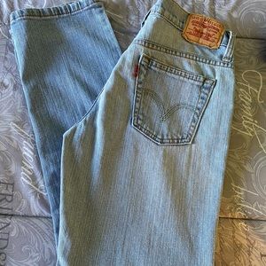 Women’s Levi’s 503 straight leg denim jeans.